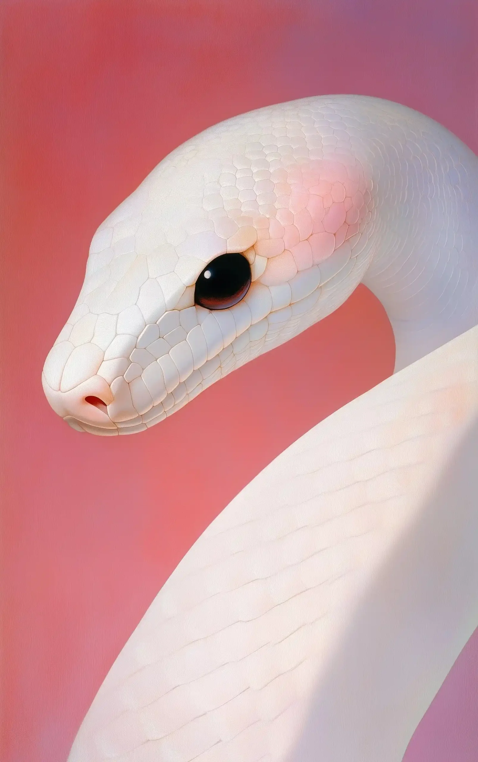 White Snake Illustration Midjourney提示词
