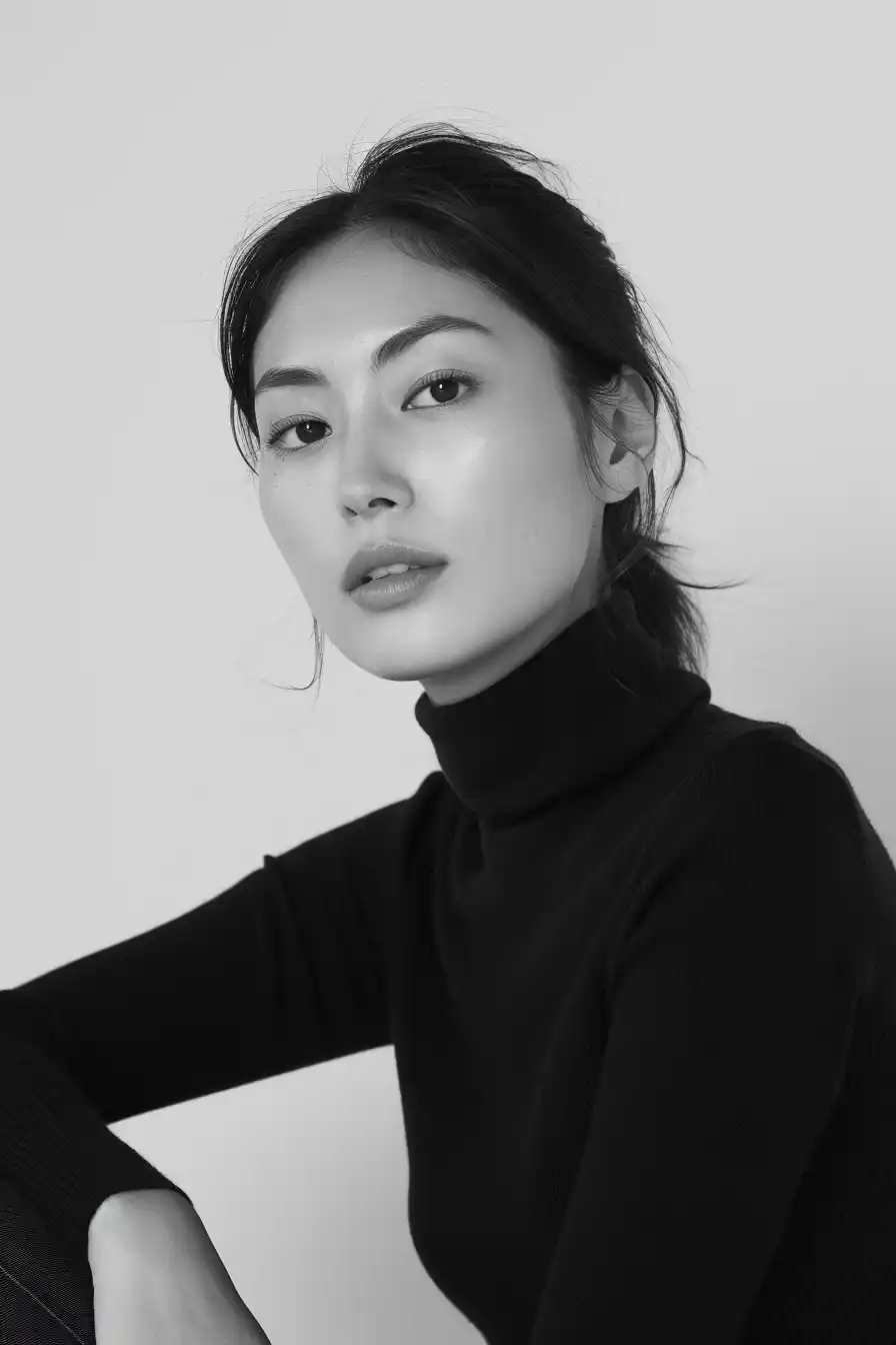 Portrait of Asian Woman Midjourney提示词