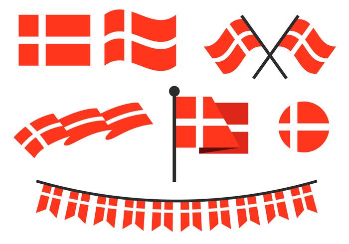平丹麦国旗矢量