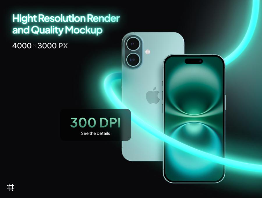 iPhone 16 Mockup - 10 Mockups Scenes