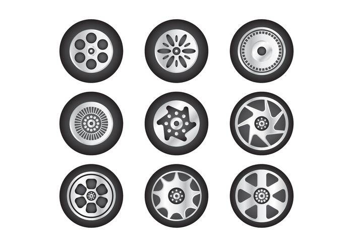 免费Hubcap矢量集合