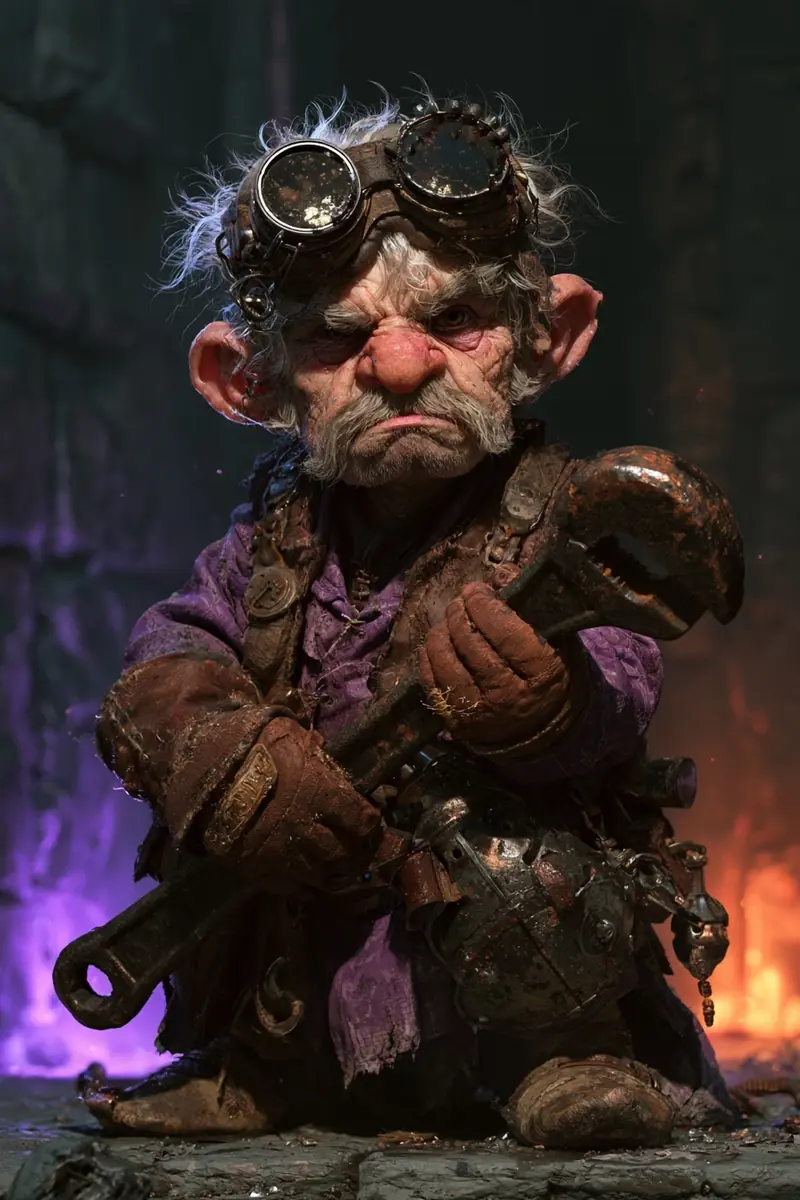 Gothic Gnome Sorcerer Portrait Midjourney提示词