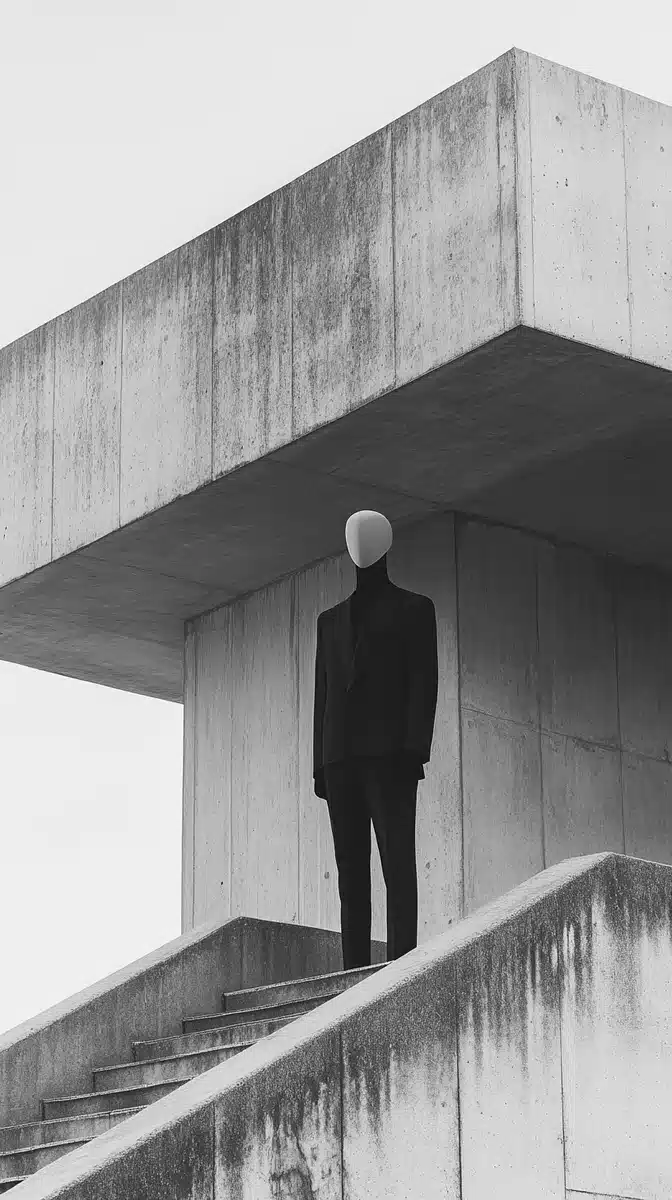Anthropomorphic Figure in Brutalism Midjourney提示词