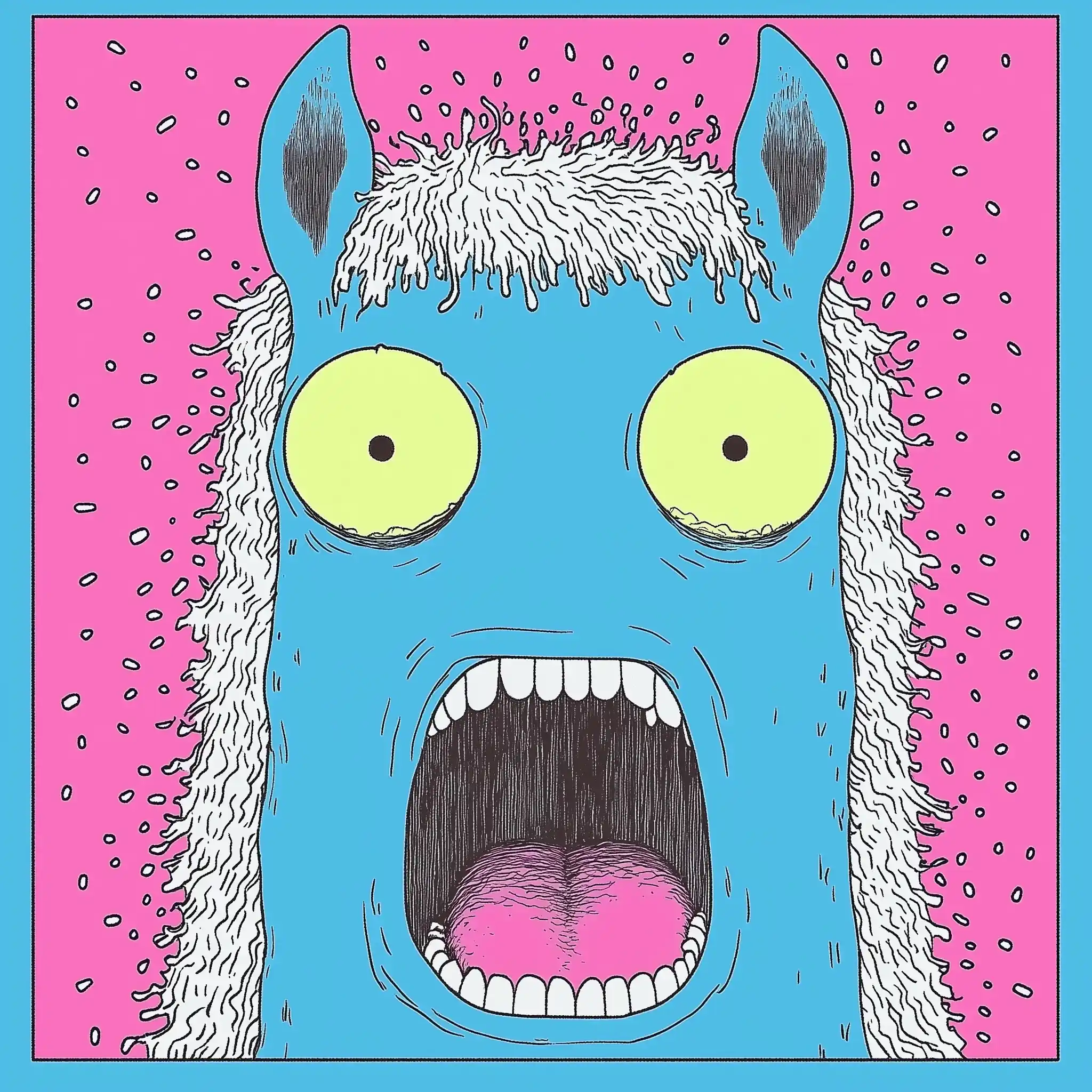 Insane Horse Pen Illustration Midjourney提示词