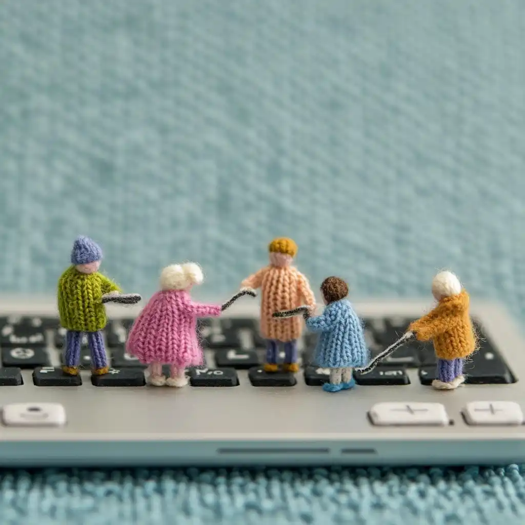 Knitted Miniature Cleaners Keyboard Midjourney提示词
