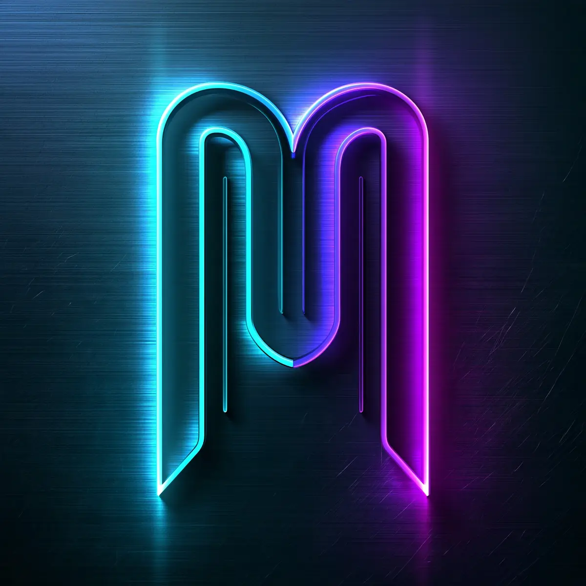 Futuristic Neon Letter M Midjourney提示词