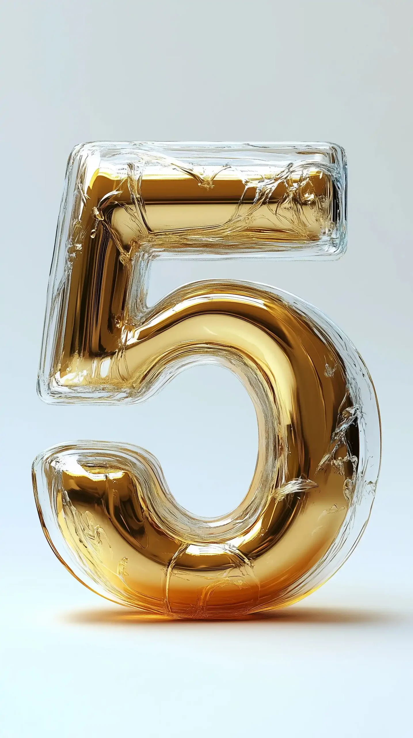 3D Gold Glass Sculpture Midjourney提示词