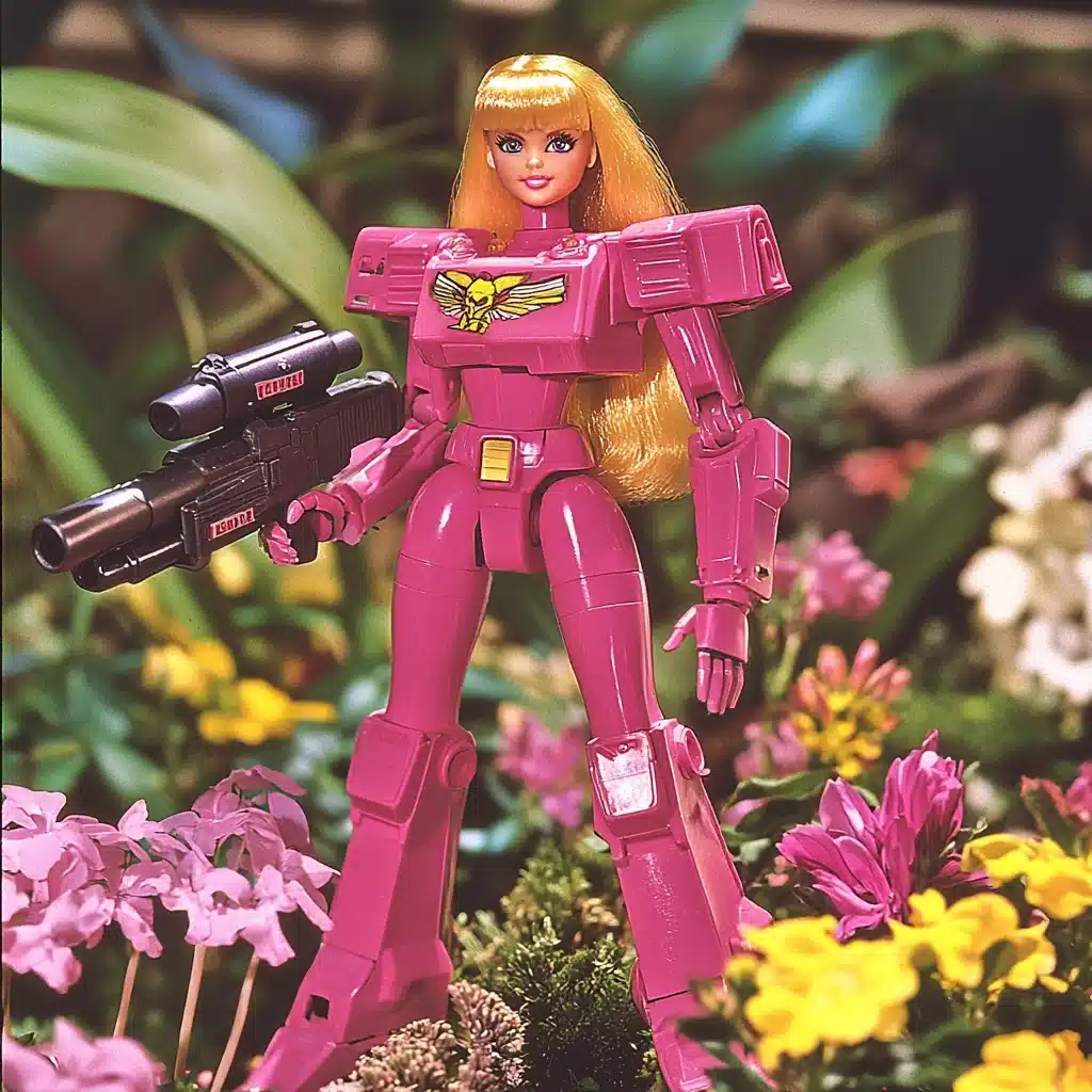 Barbie Robot in Garden Midjourney提示词