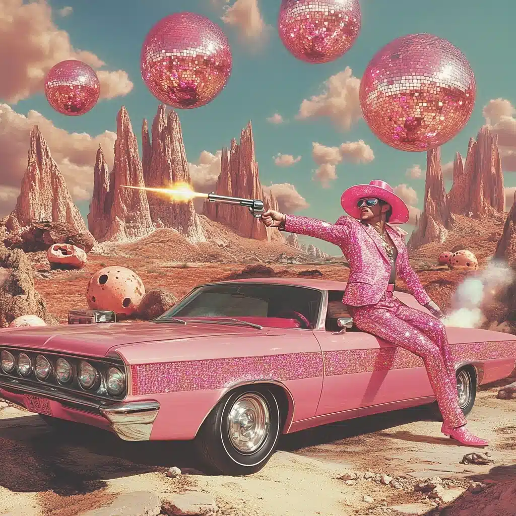 Retro Futurism Cowboy Scene Midjourney提示词