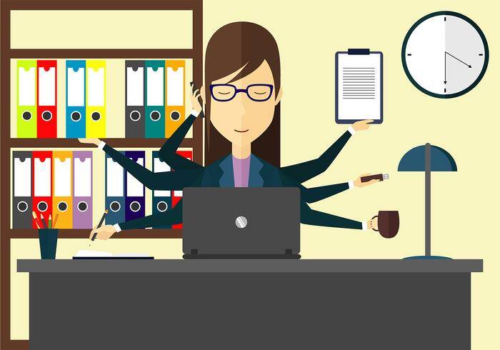 多任务的女人图免费矢量