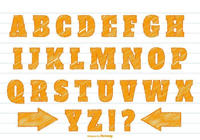 橙色杂文样式字母表集合