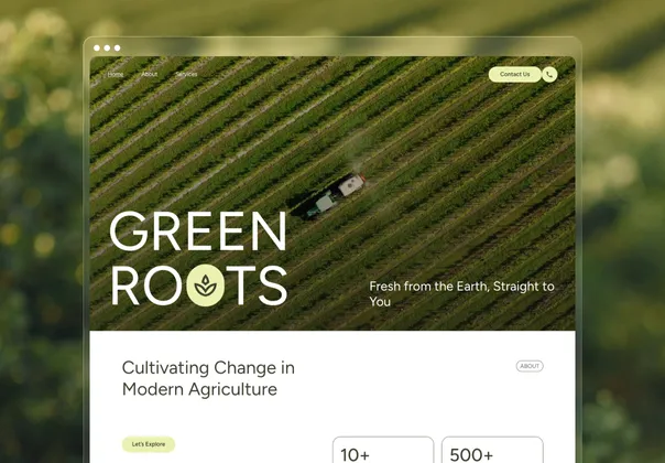 农业企业Framer模板（Greenroots），Greenroots - Framer Template for Agriculture