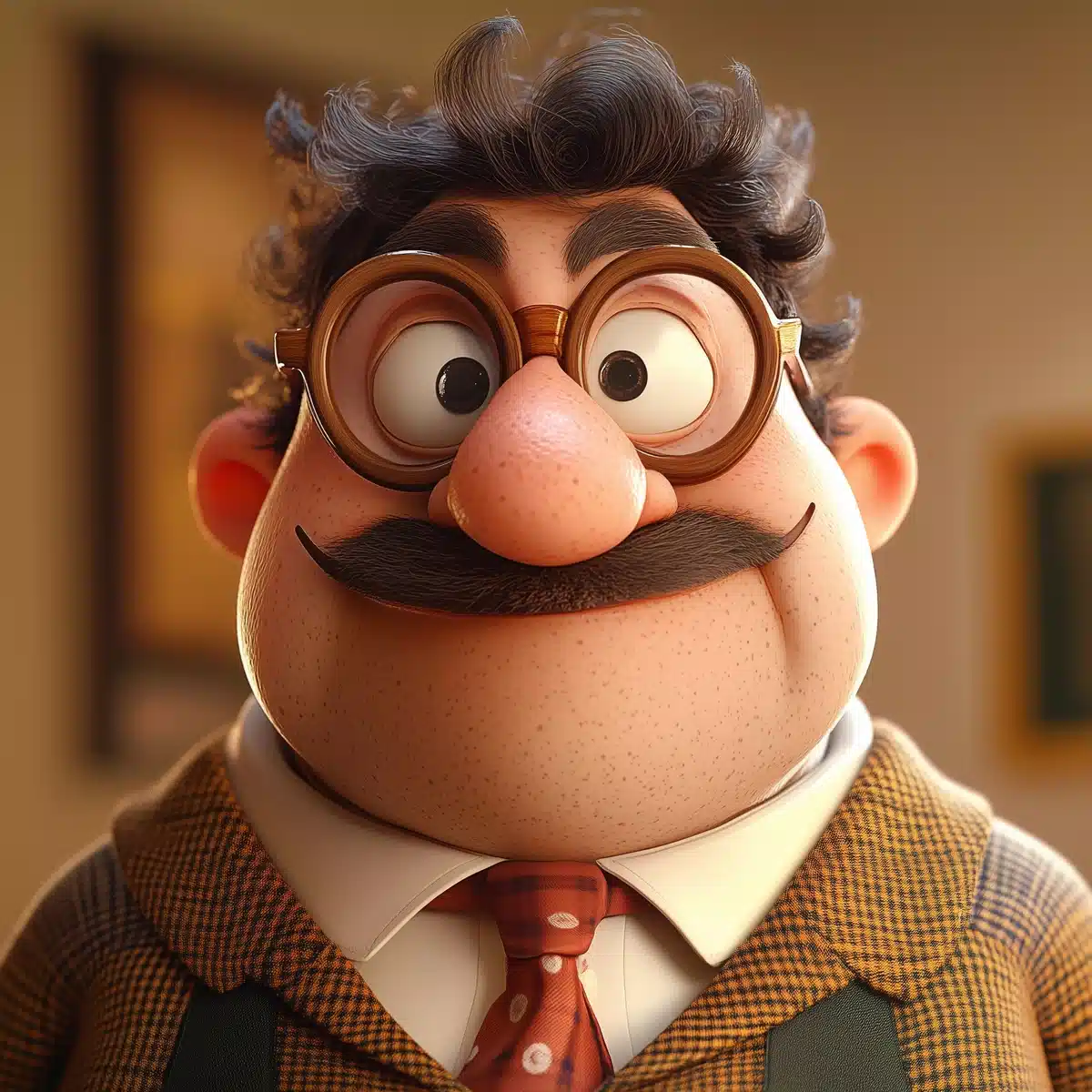 Cartoon Nutty Professor Character Midjourney提示词