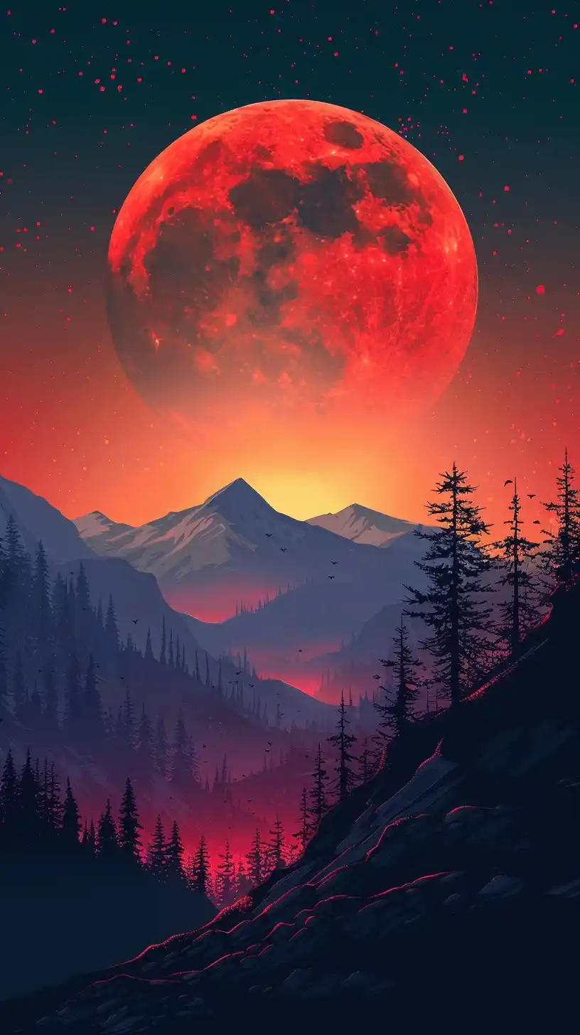 Minimalistic 4K Retro Wallpaper Midjourney提示词