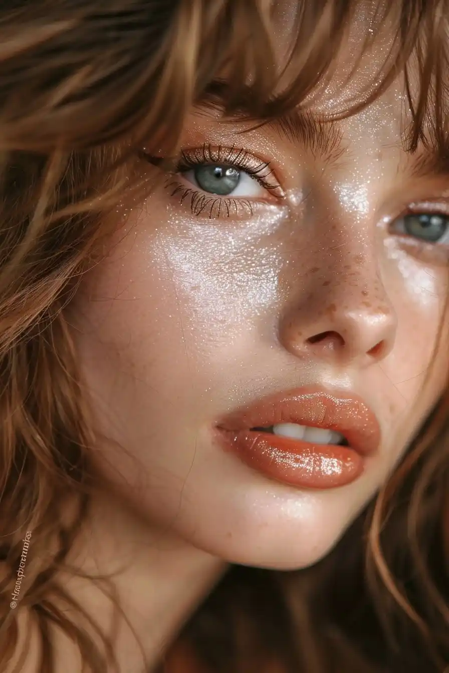 Avant-Garde Model with Metallic Makeup Midjourney提示词