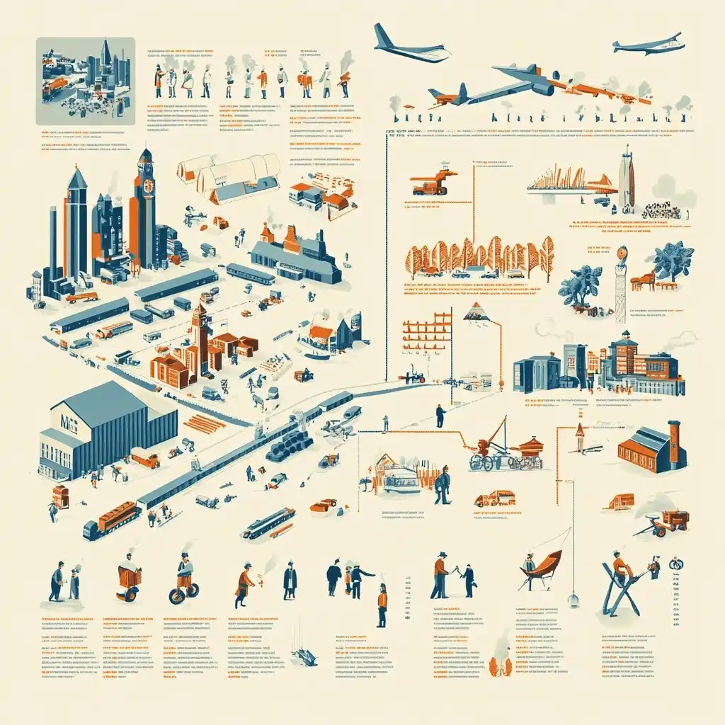 Isotype Diagram of Craftspeople Employment Midjourney提示词