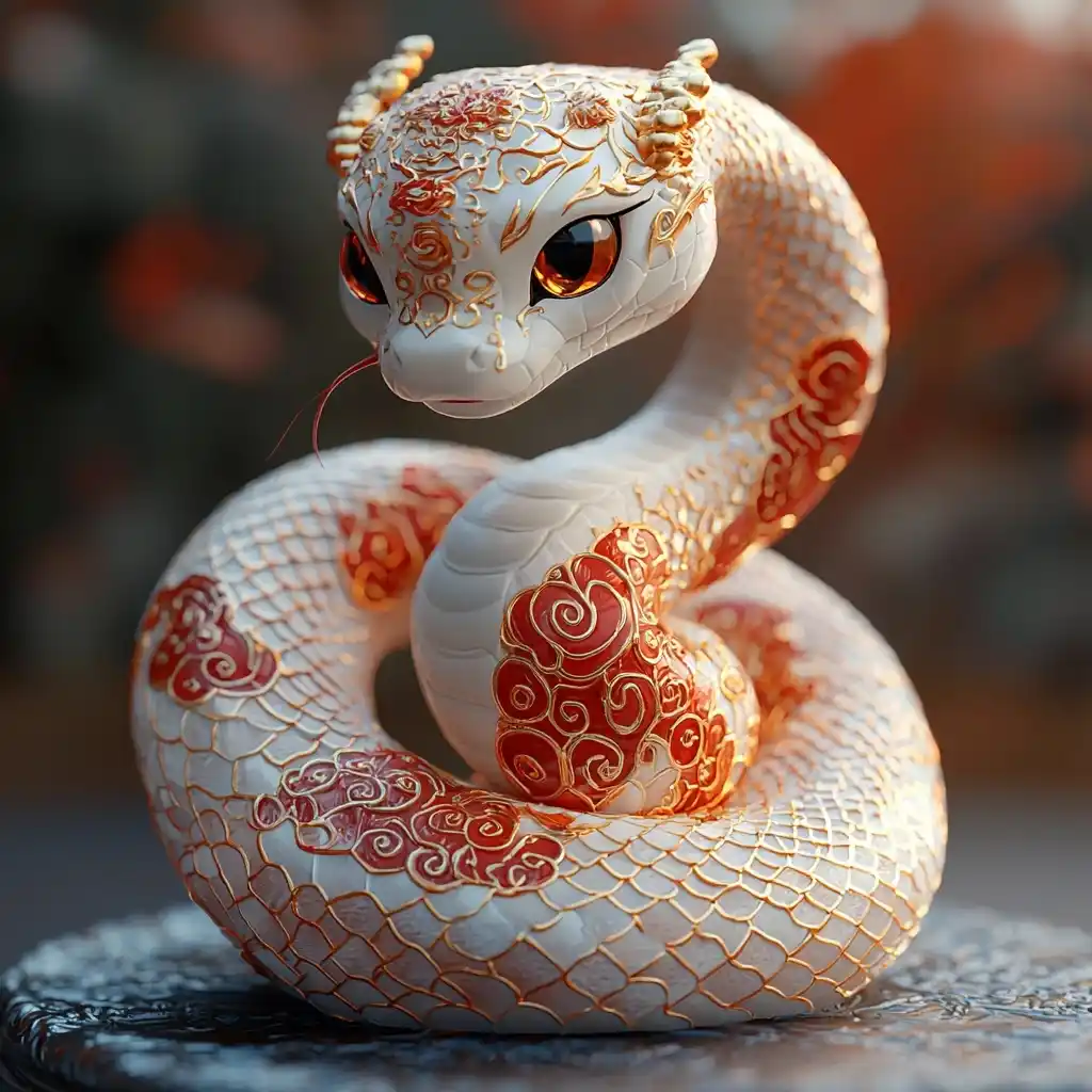 3D Q-Version Snake Design Midjourney提示词