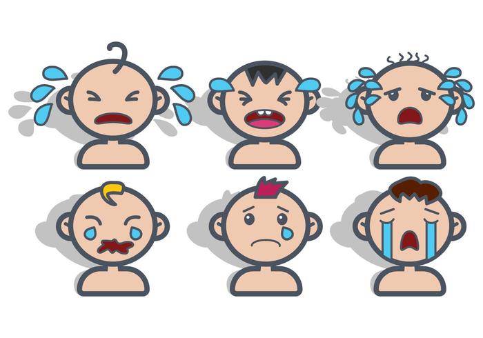 哭泣宝贝可爱矢量包