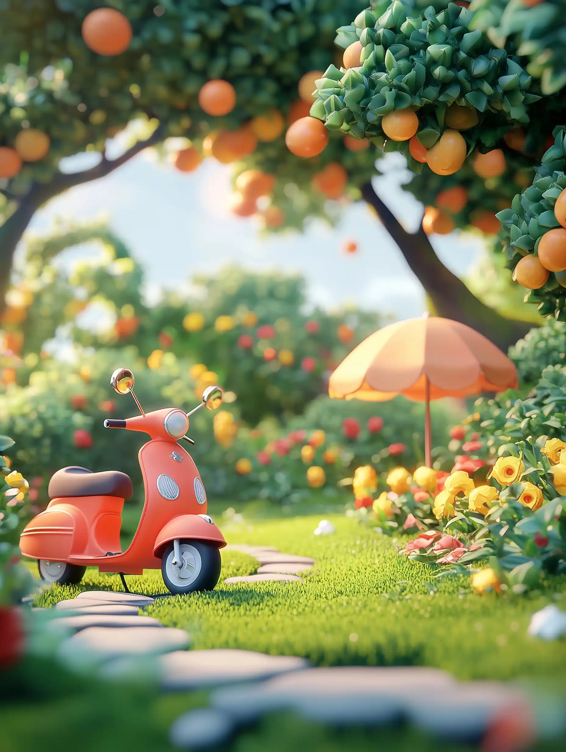 Colorful 3D Clay Scene Midjourney提示词