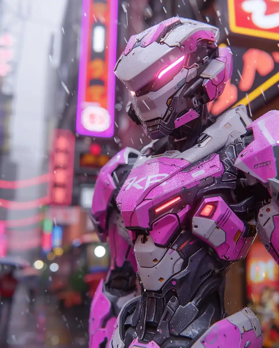 Cyberpunk Stealth Robot Midjourney提示词