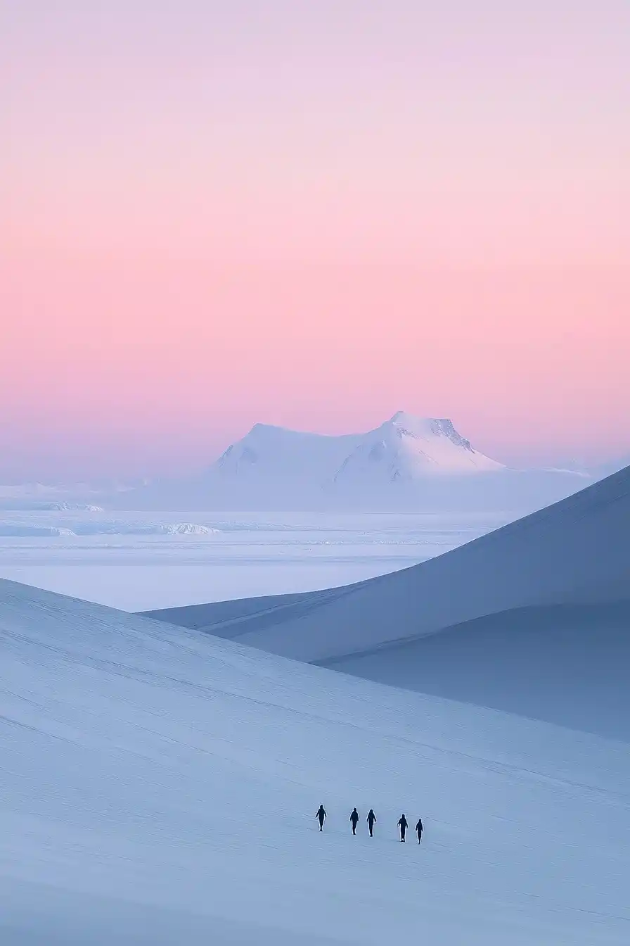 Antarctic Dusk Minimalism Midjourney提示词