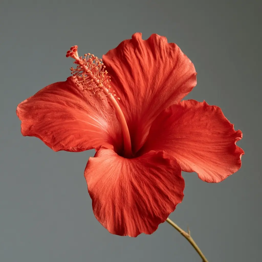 Crimson Hibiscus Flower Midjourney提示词