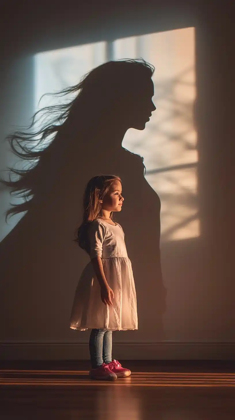 Girl with Superhero Shadow Midjourney提示词