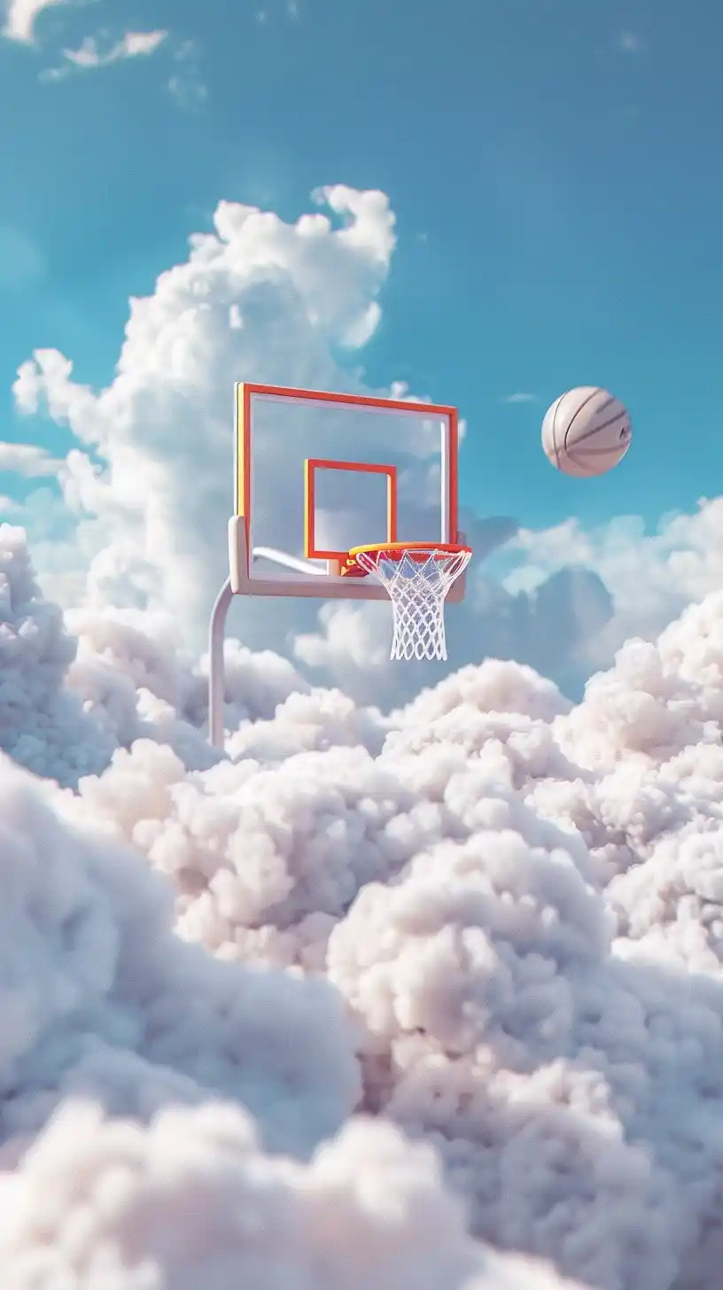 Cloud Basketball Rack 3D Midjourney提示词