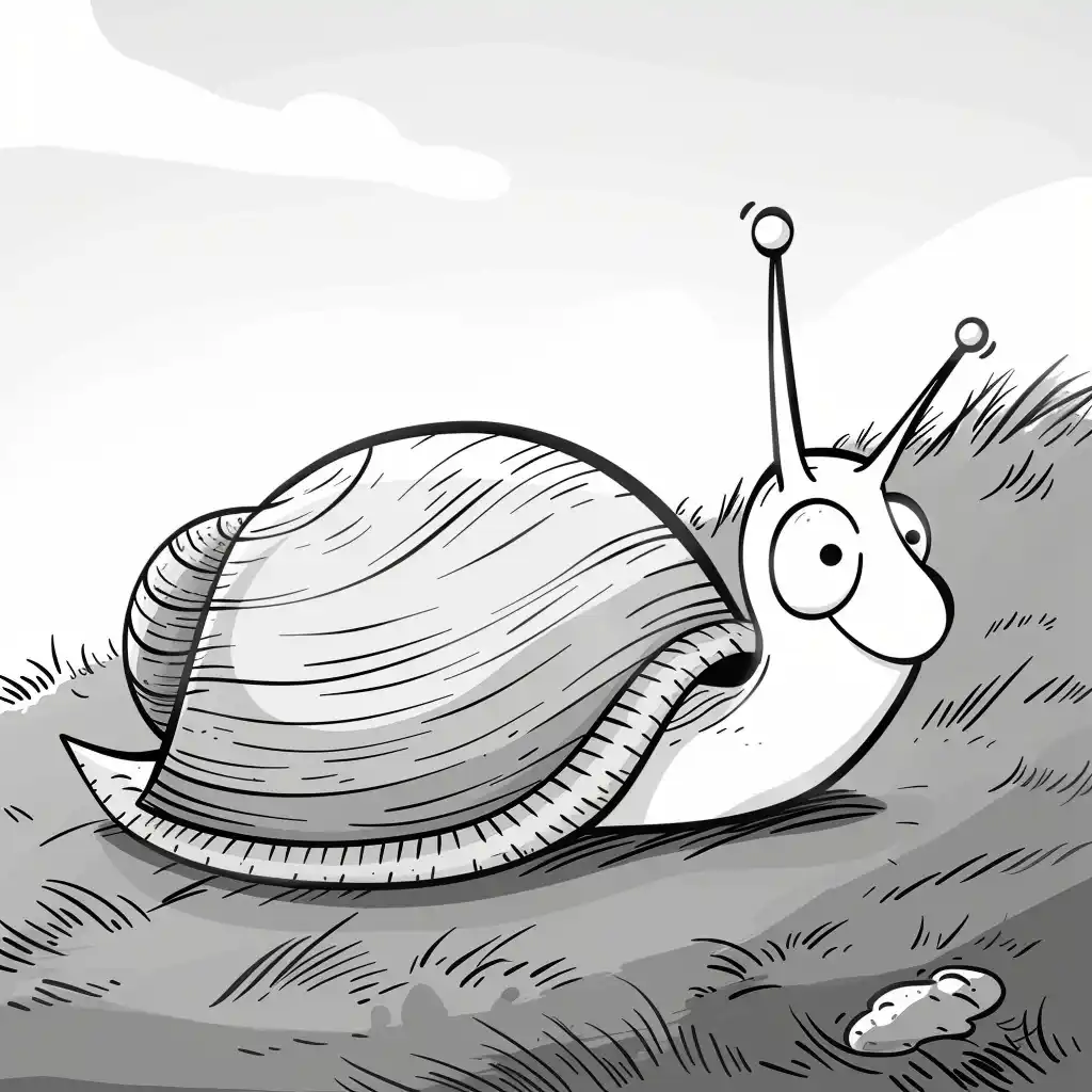 Monochrome Snail Study Midjourney提示词