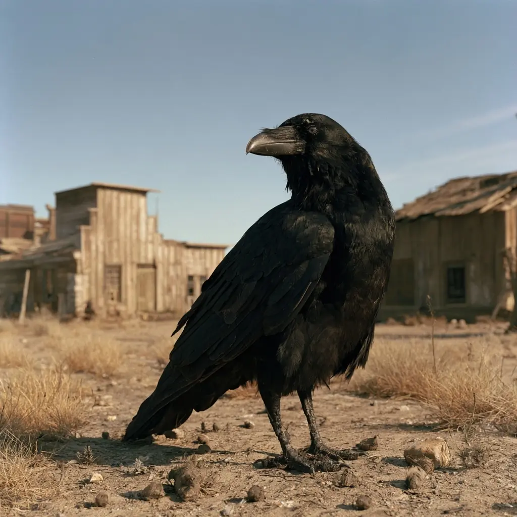 Photorealistic Western Demonic Raven Midjourney提示词