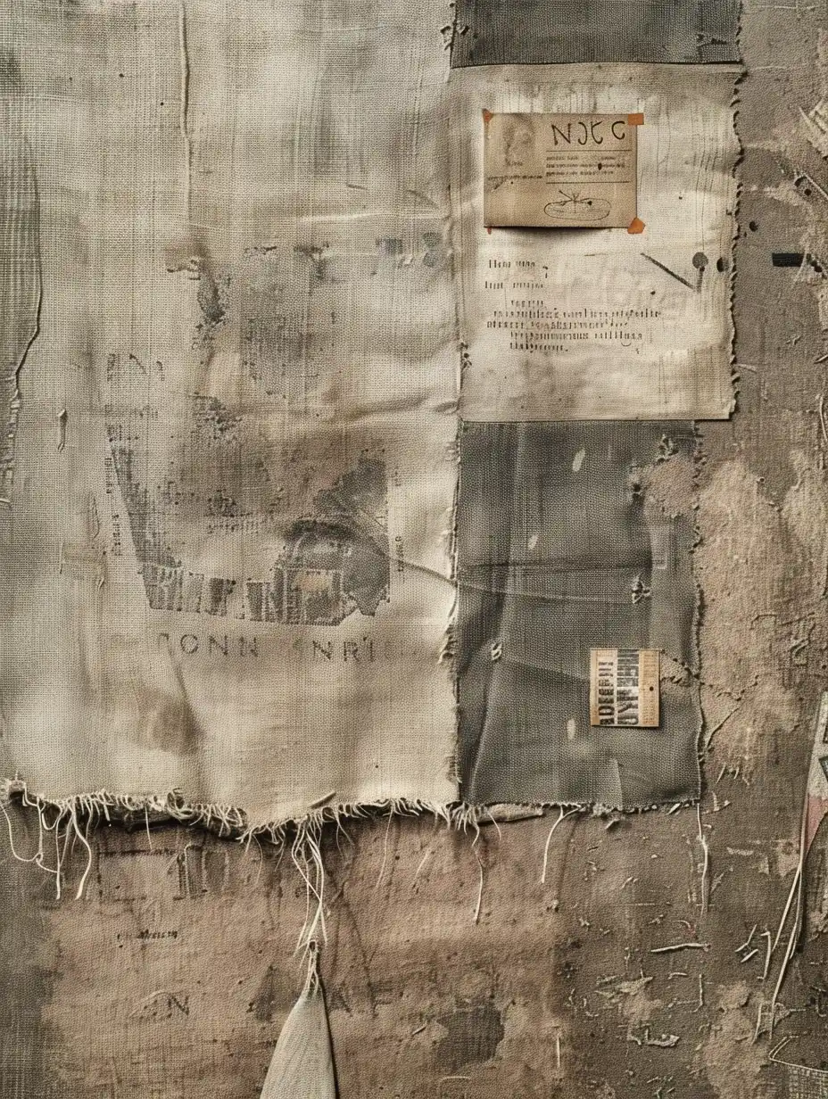 Decayed Canvas with Signs Midjourney提示词