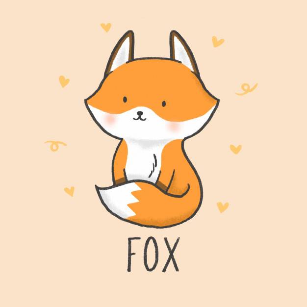 可爱的狐狸卡通手绘风格 Nicepsd 优质设计素材下载站