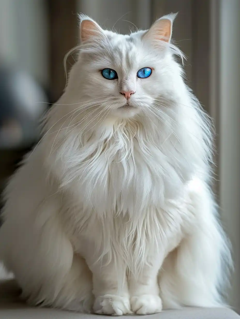 Long-Haired Ragdoll Cat Portrait Midjourney提示词