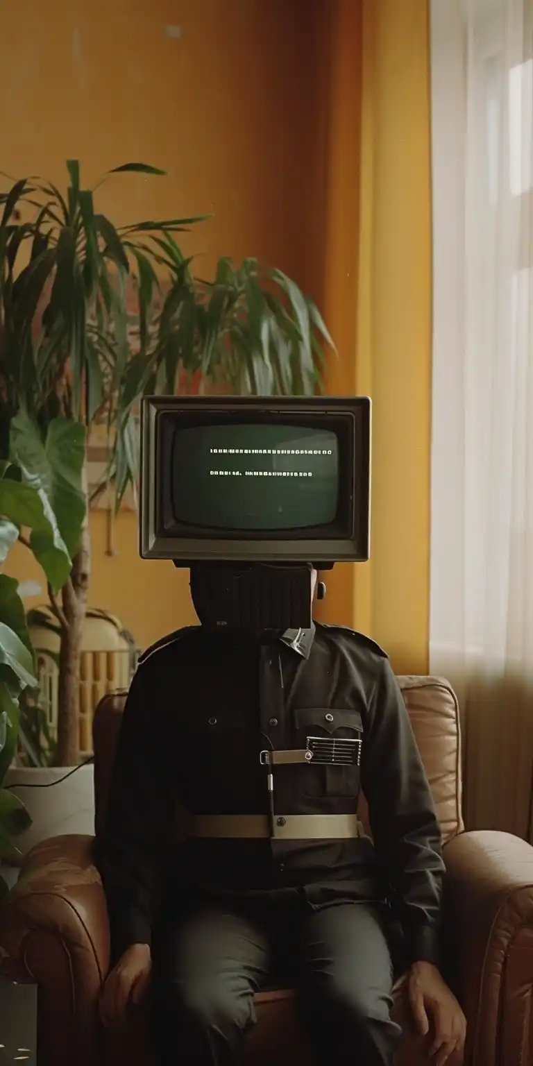 Soviet Policeman TV Head Midjourney 提示词生成效果