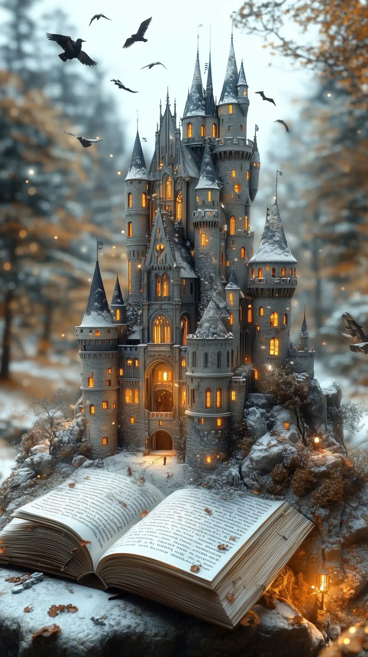 3D Winterfell Castle Emergence Midjourney提示词