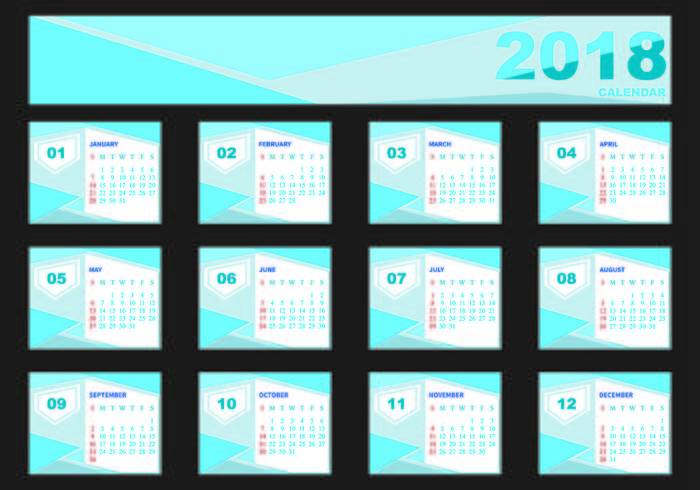 桌面日历设计模板2018年