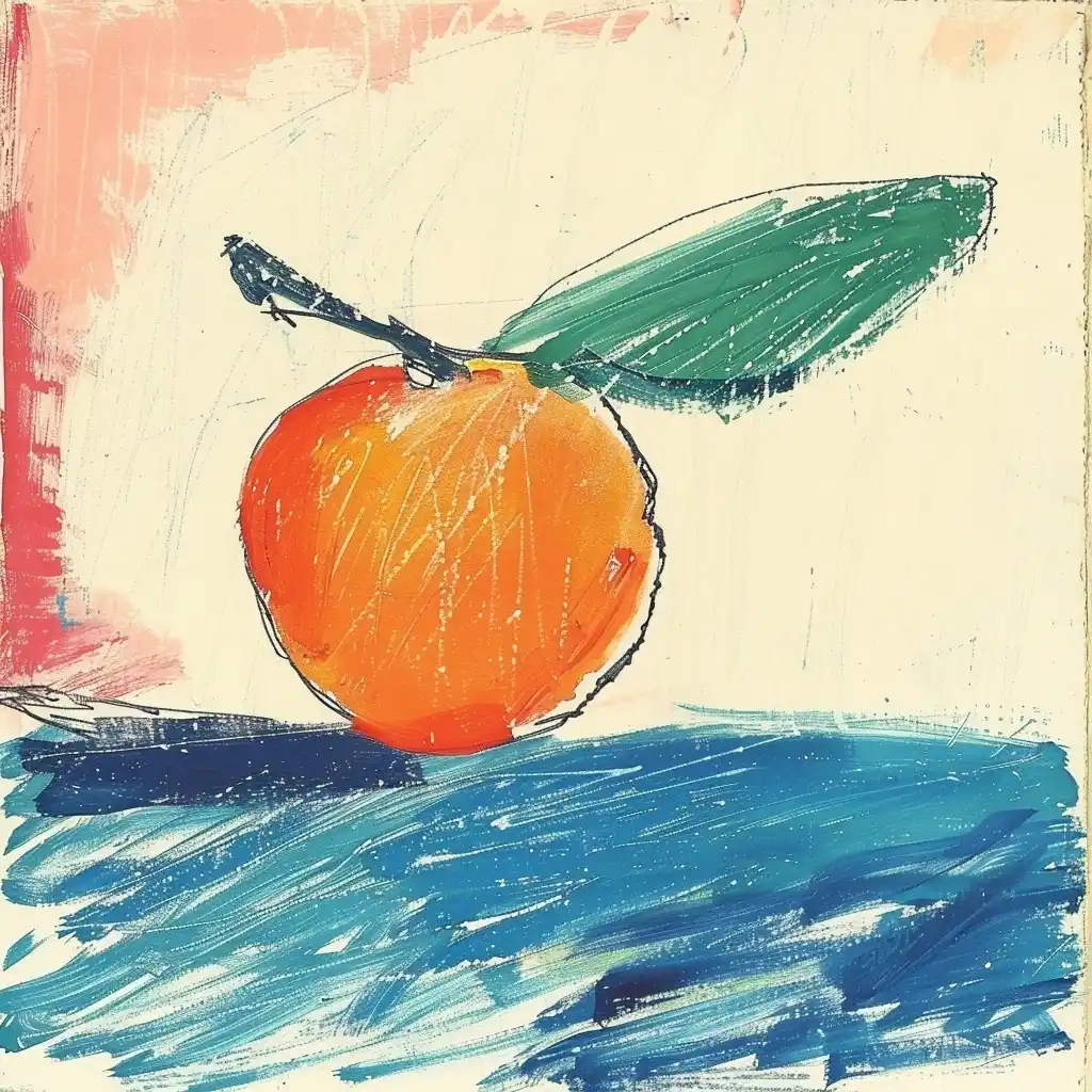 Orange Chaos Abstract Art Midjourney提示词