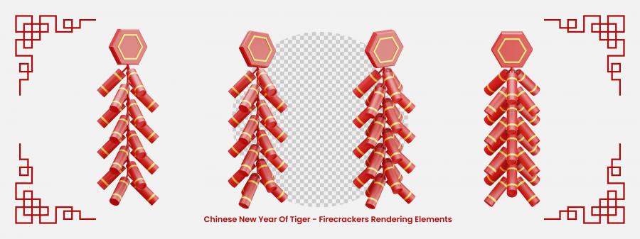 10款新年新春灯笼鞭炮中国风3D元素PSD格式