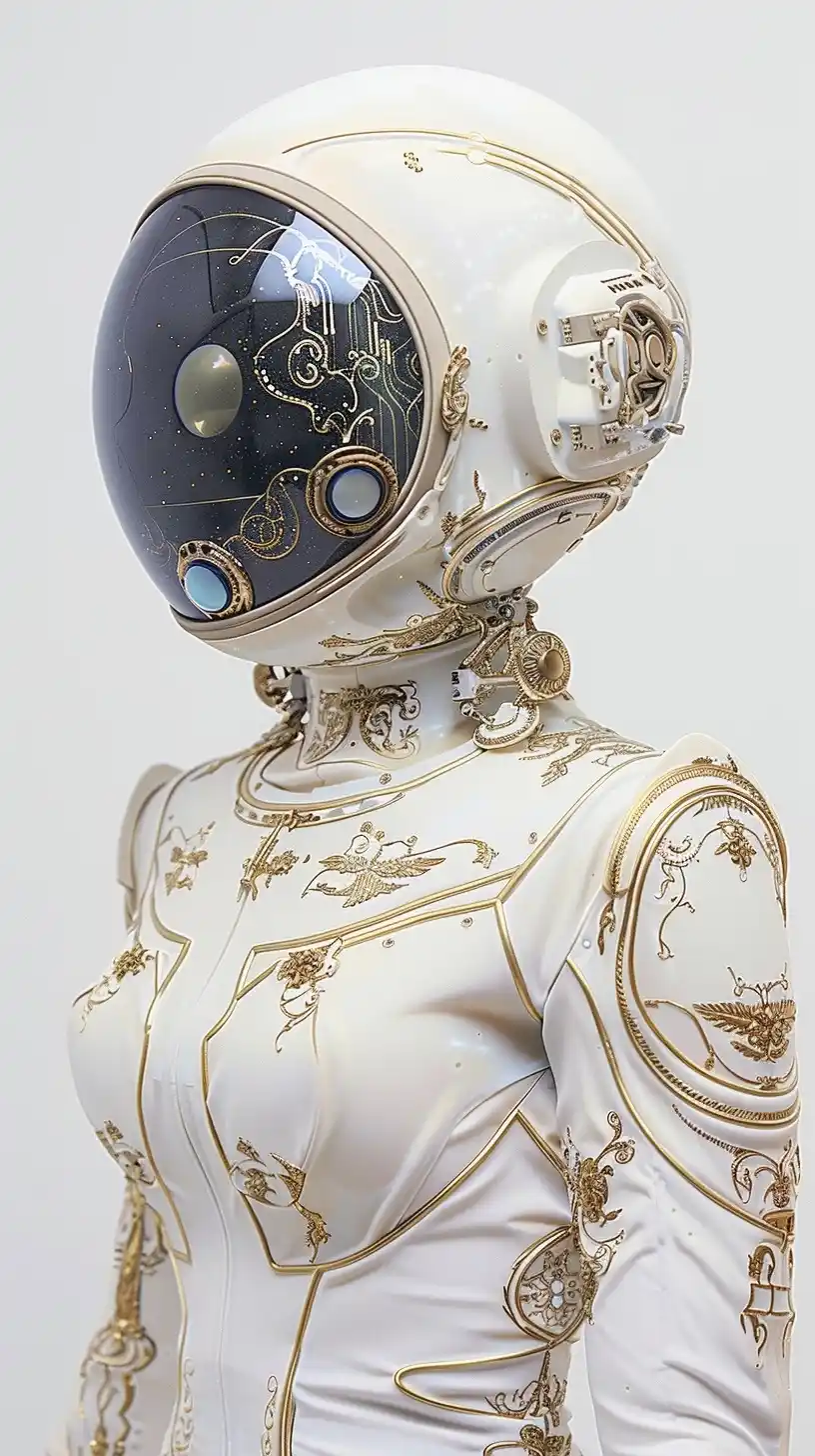 Decopunk Astronaut Profile Midjourney提示词