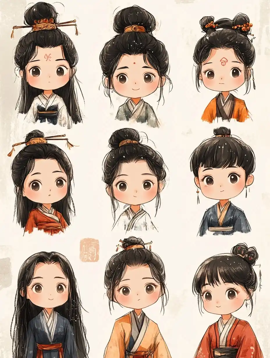 Cartoon Characters with Expressions Midjourney提示词