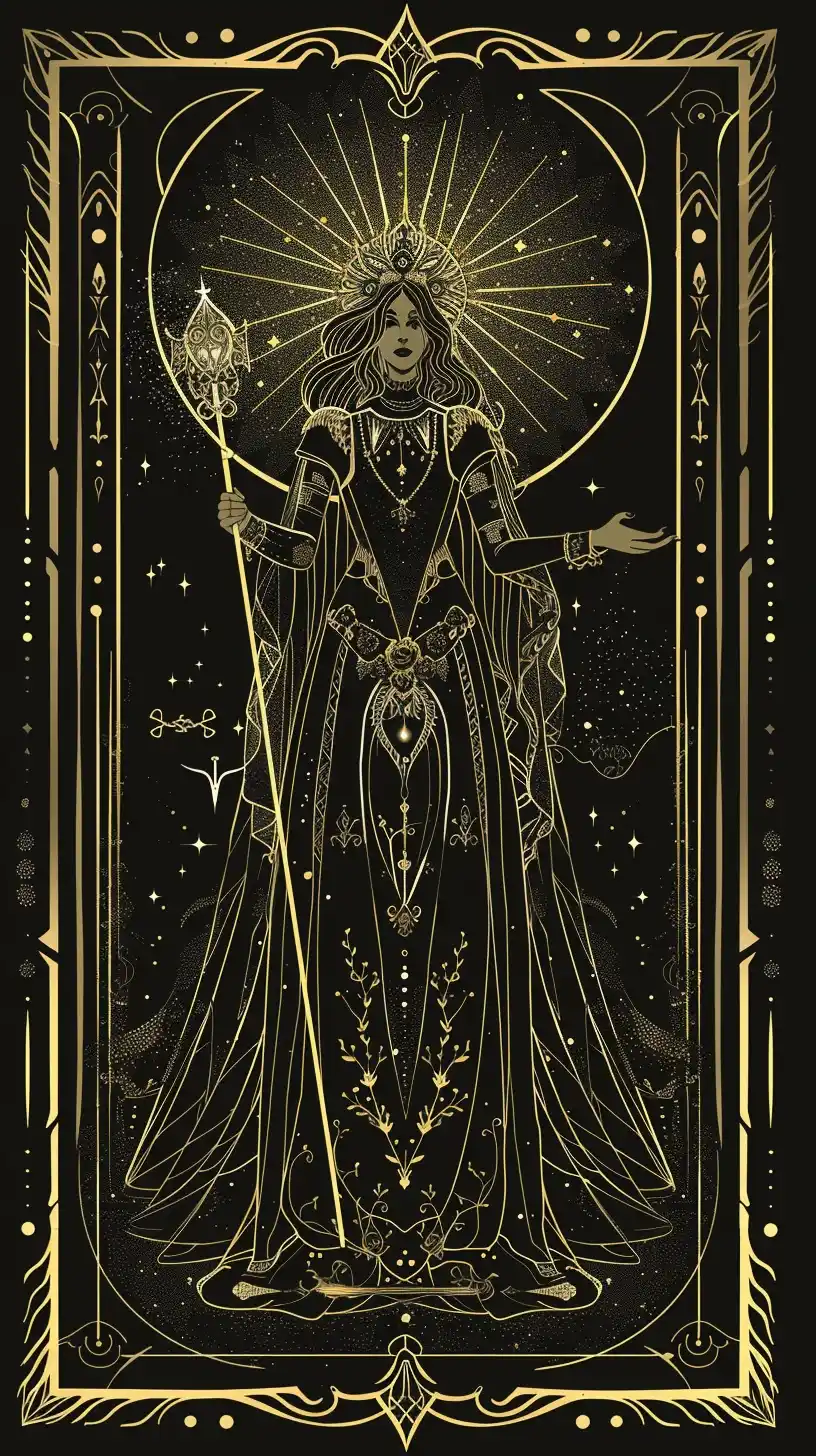 Golden Tarot Queen Midjourney提示词