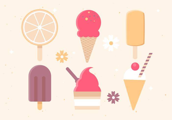 免费矢量冰淇淋插图