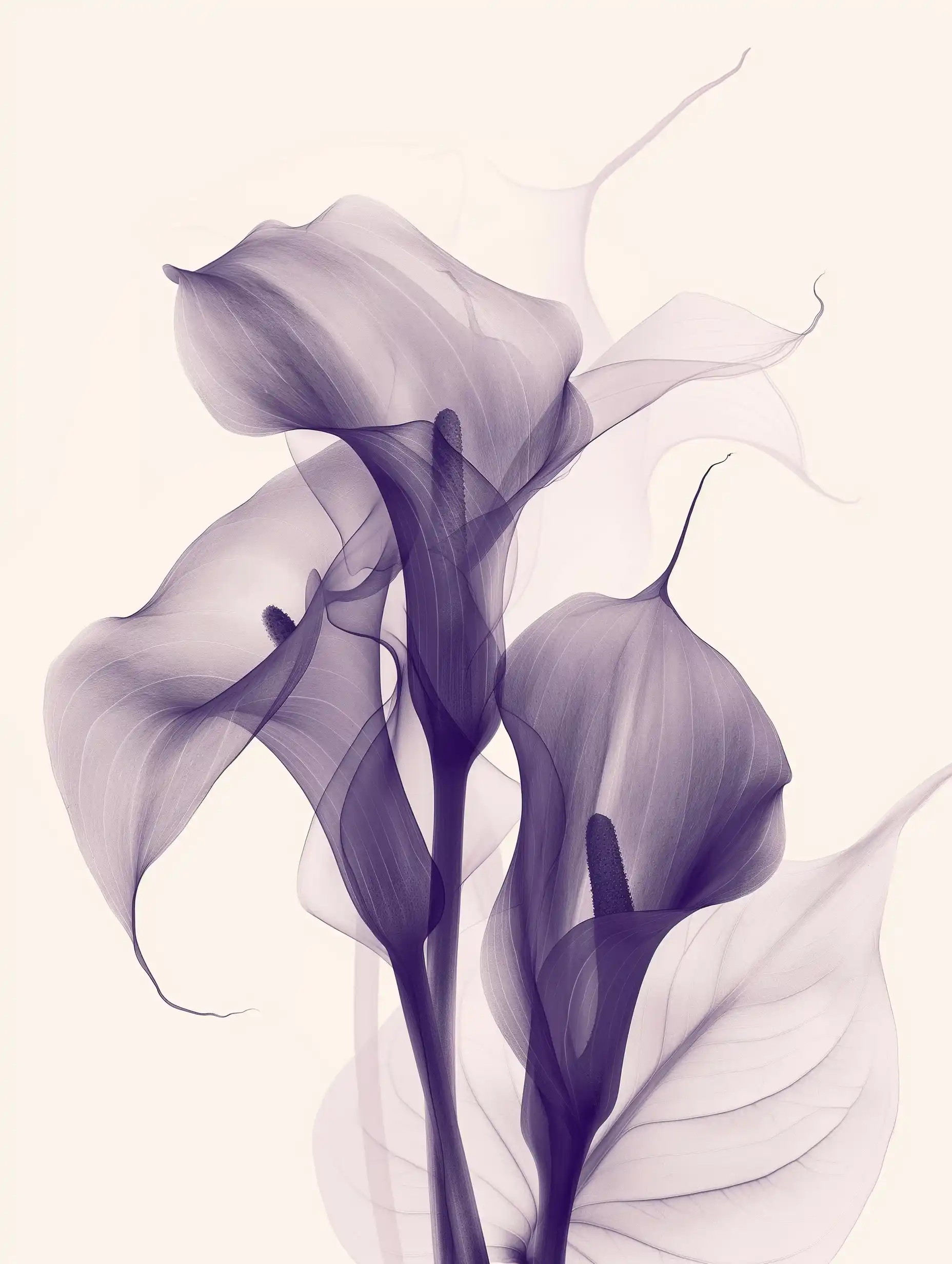 Chinese Callalily in Dark Purple Midjourney 提示词生成效果