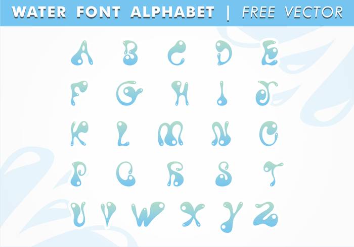 水字体字母表免费矢量