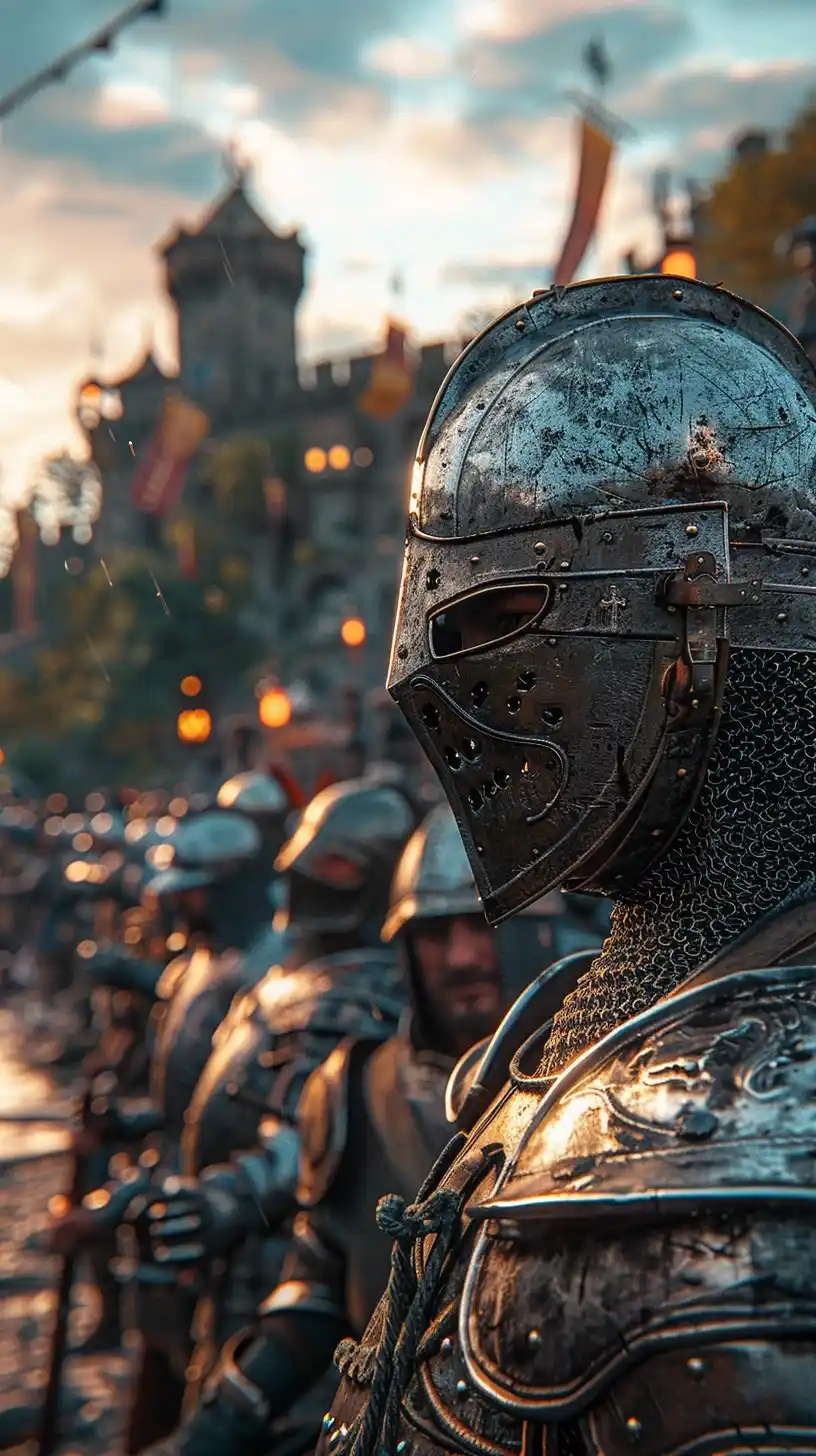 Templar Knights Farewell Hyper-Realism Midjourney提示词