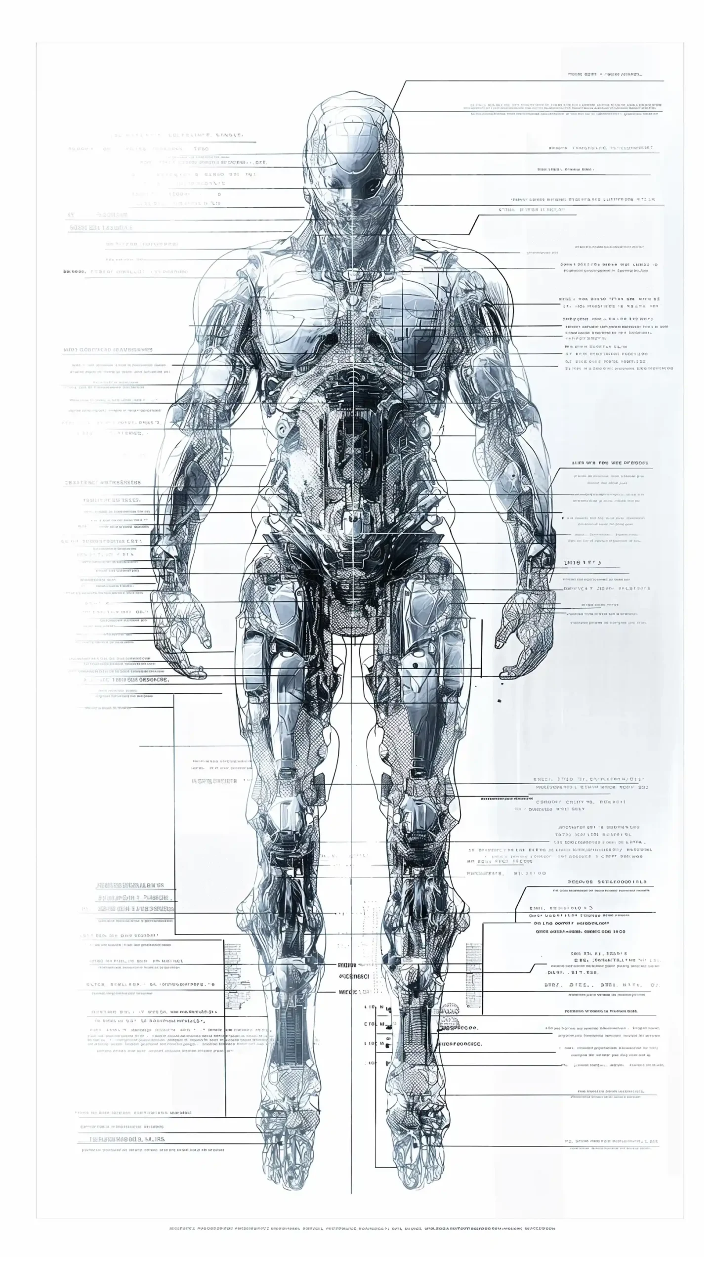Military Exoskeleton Blueprint Midjourney提示词