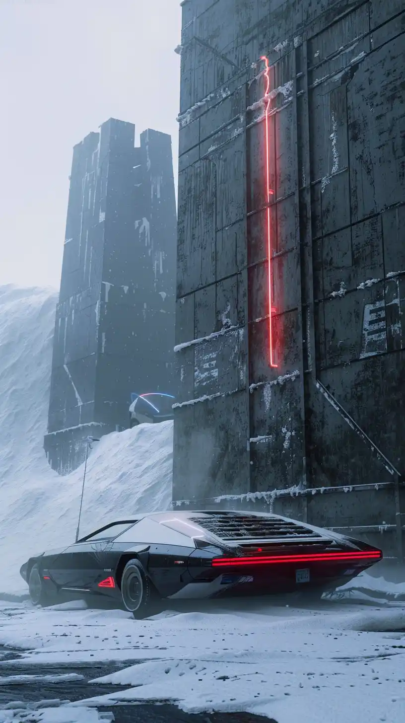 Cyberpunk City Wall Art Midjourney提示词
