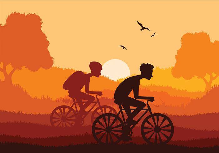 Bicicleta在一起免费矢量