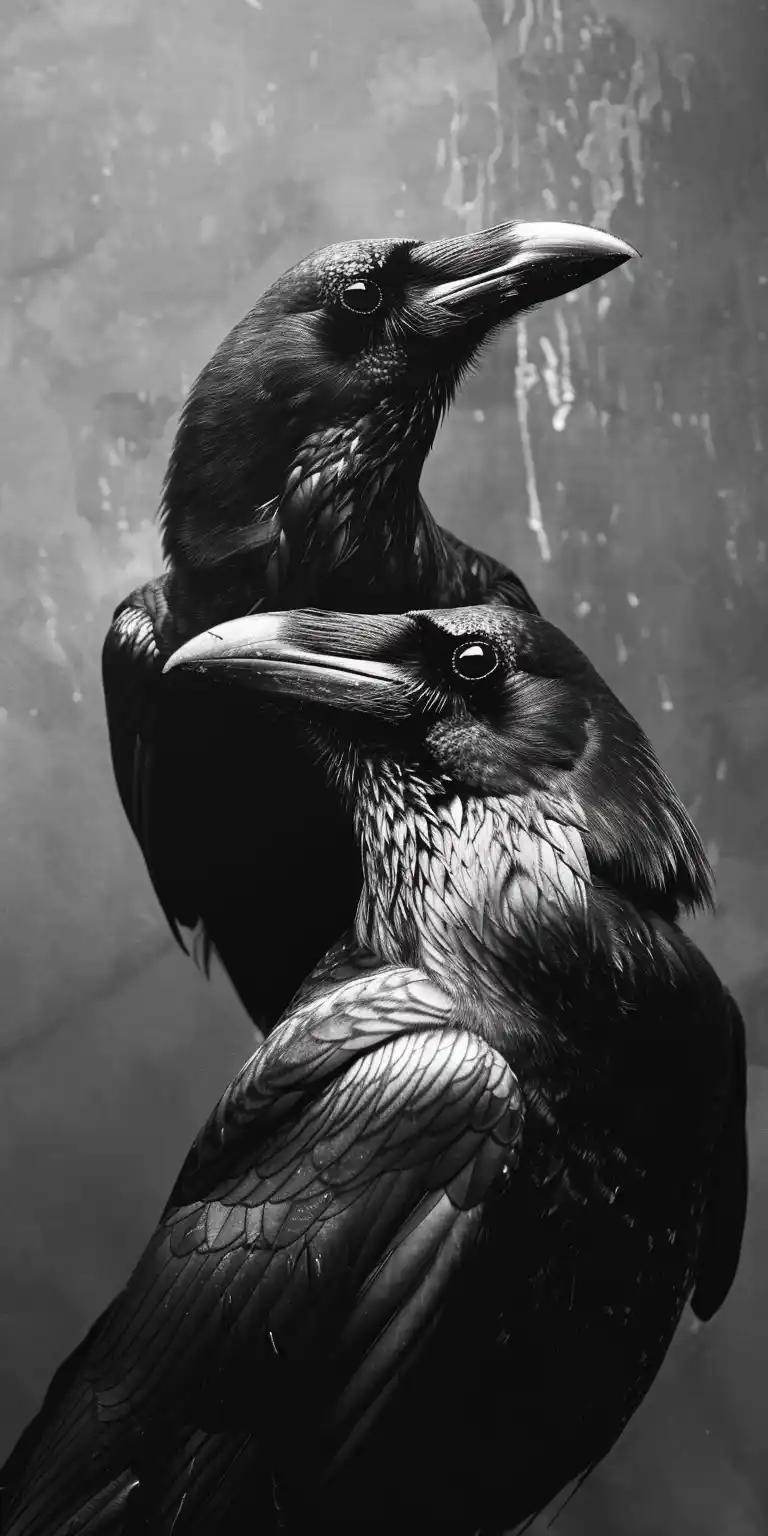 Realistic Crow Duo Midjourney提示词