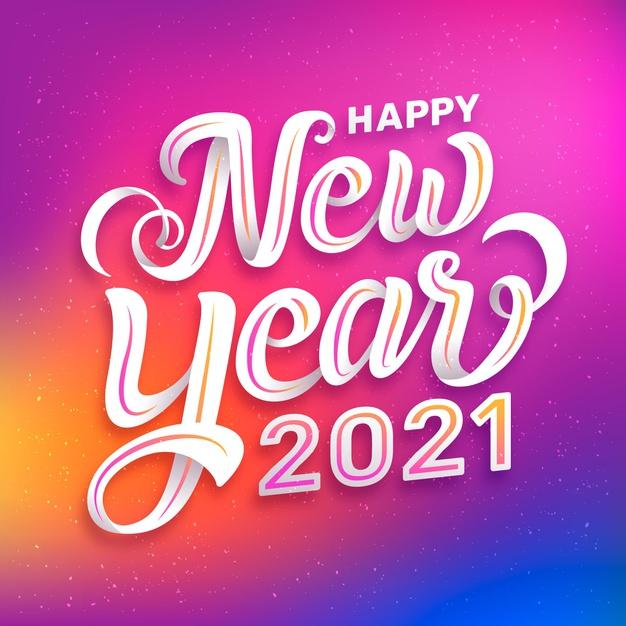  2021年新年快乐数字红丝带艺术字体矢量素材打包下载